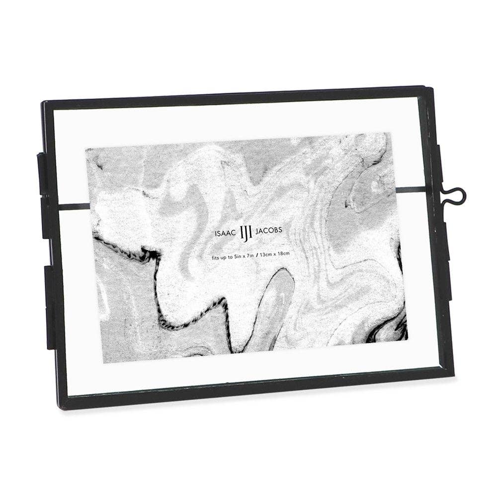 Black Isaac Jacobs Modern Style Metal Floating Desk Photo Frame for wholesale on Faire15