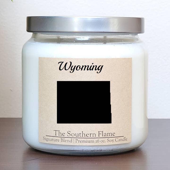 Wyoming State Candle | Homesick Candle | Long Distance Gift for wholesale by The Southern Flame