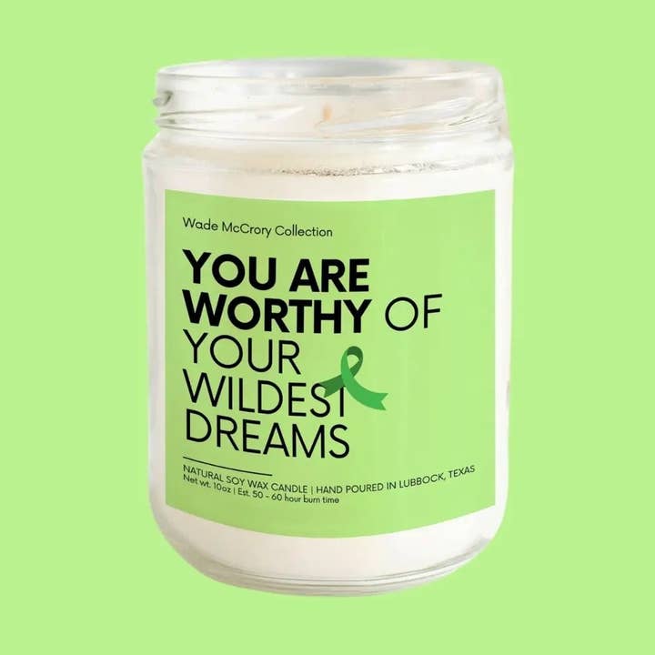 Worthy of Your Wildest Dreams Soy Candle for wholesale by Wade McCrory Collection