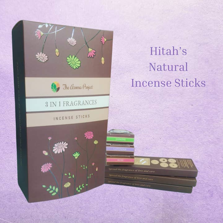Hitah "Goodness" Flower Incense (Rose, lavender, Jasmine) 24gms for wholesale by Vrinda
