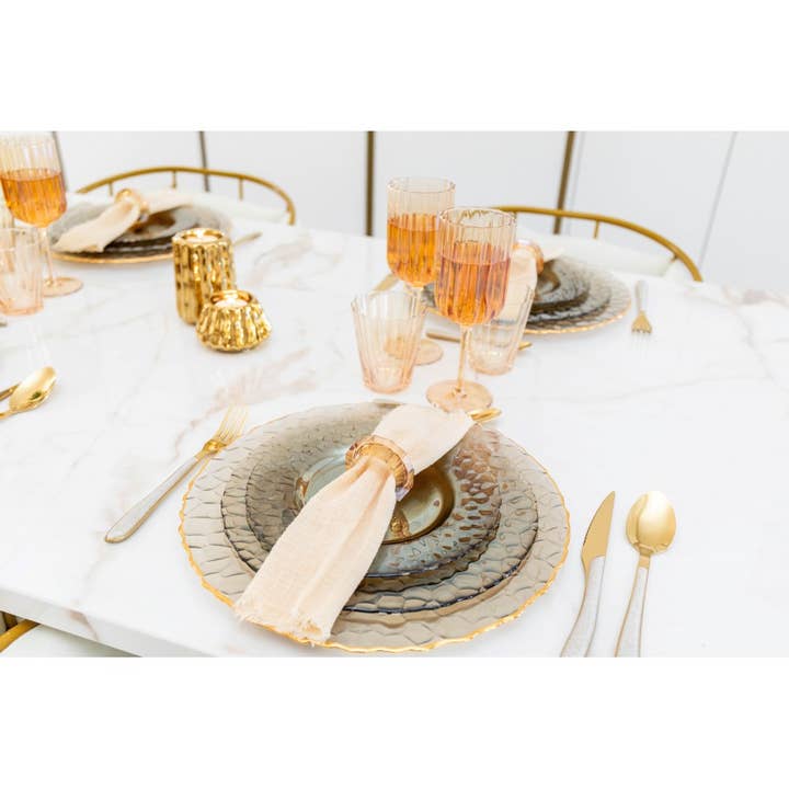 AULICA - Wholesale Napkin Ring - Set of 6 amber crystal napkin rings2