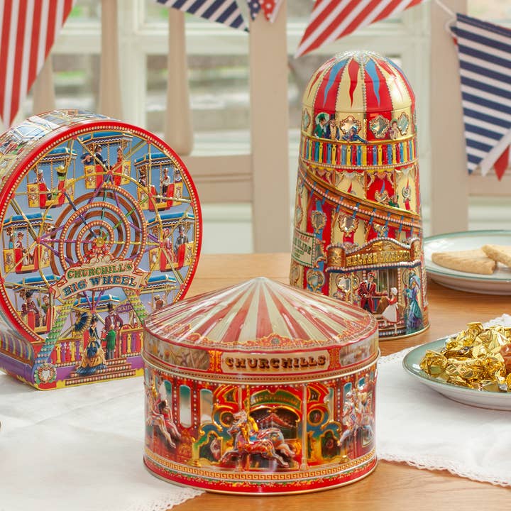 Churchill's Confectionery – wholesale Biscuit – Big Wheel Gift Tin with choice of Fudge or Shortbread5