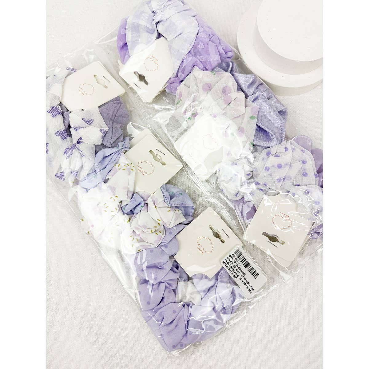 MÉLANGER LA COULEUR Ensemble de chouchous en tissu assortis palette lavande en vente sur Faire8