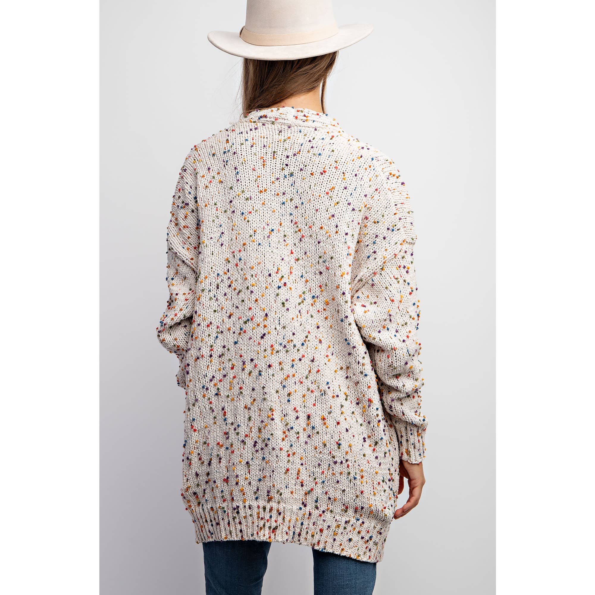 Sweet Generis - Wholesale Cardigan - Women's -  CARDIGAN W RAINBOW POPCORN SPECKLES19