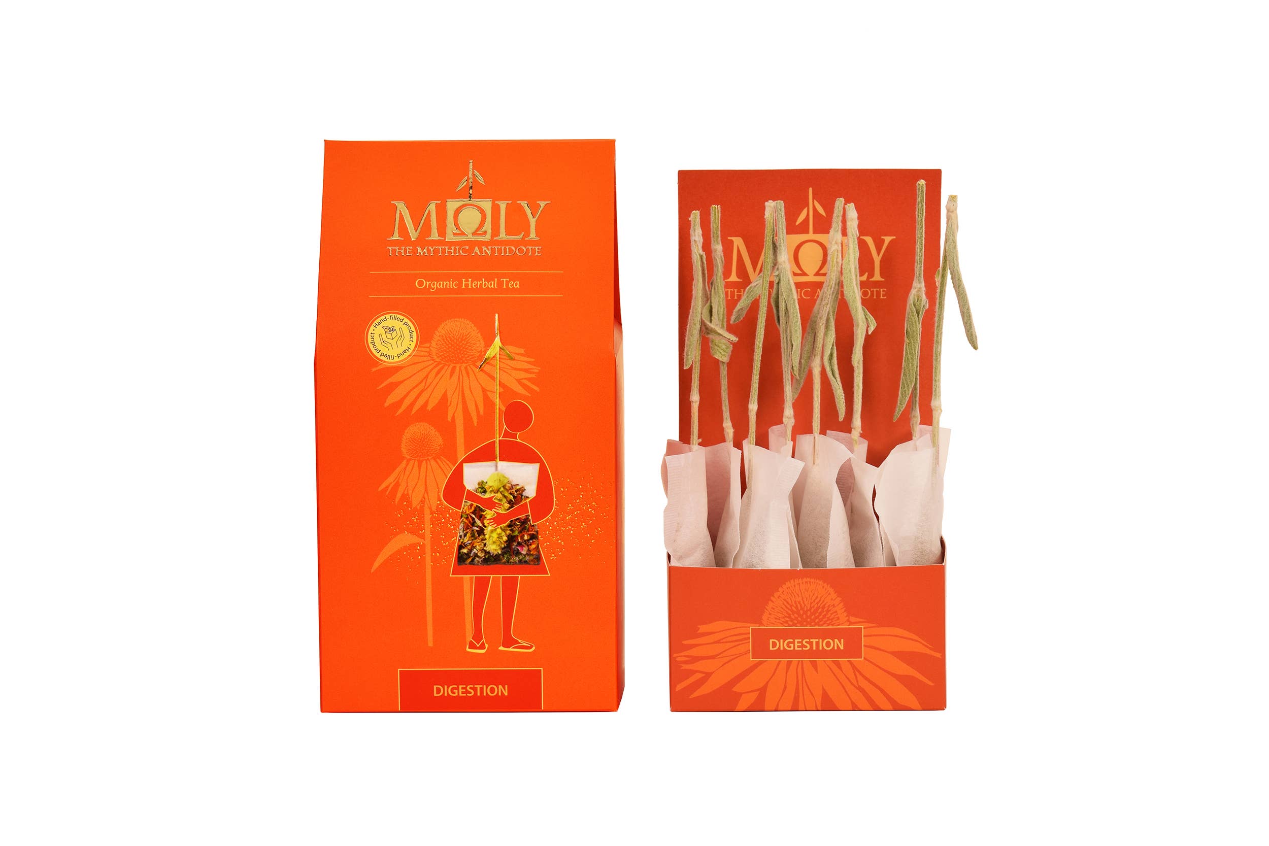 Moly the mythic antidote - Vendita all'ingrosso Tisane salutari e depurative - Tisana bio per la digestione con rametto di erbe