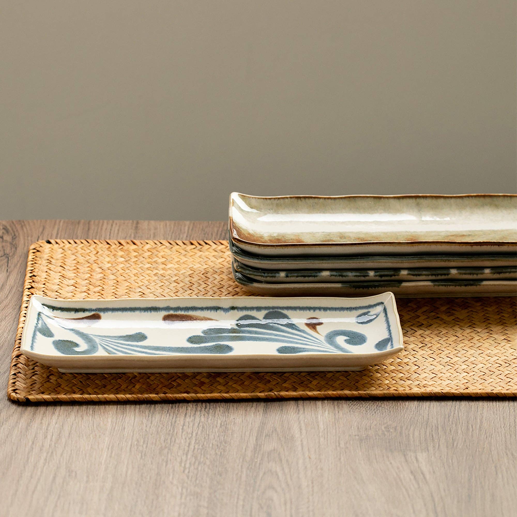 MinoCraft - Wholesale Dinner Plate - Mino-yaki handmade rectangular plate6