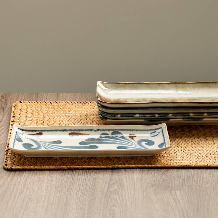 MinoCraft – wholesale Dinner plate – Mino-yaki handmade rectangular plate6