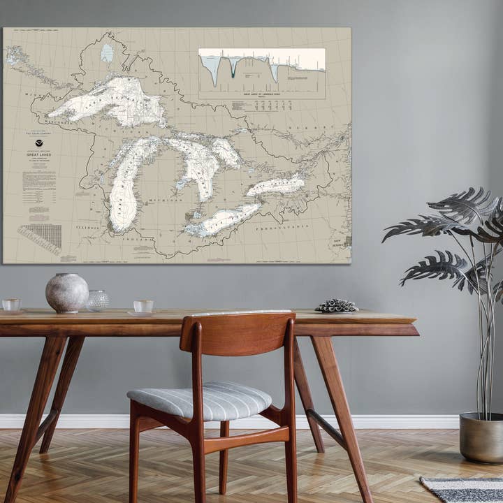 Great Lakes sjökort Michigan Ohio Ilinois Pennsylvani för wholesale av The Nautical Chart Co.