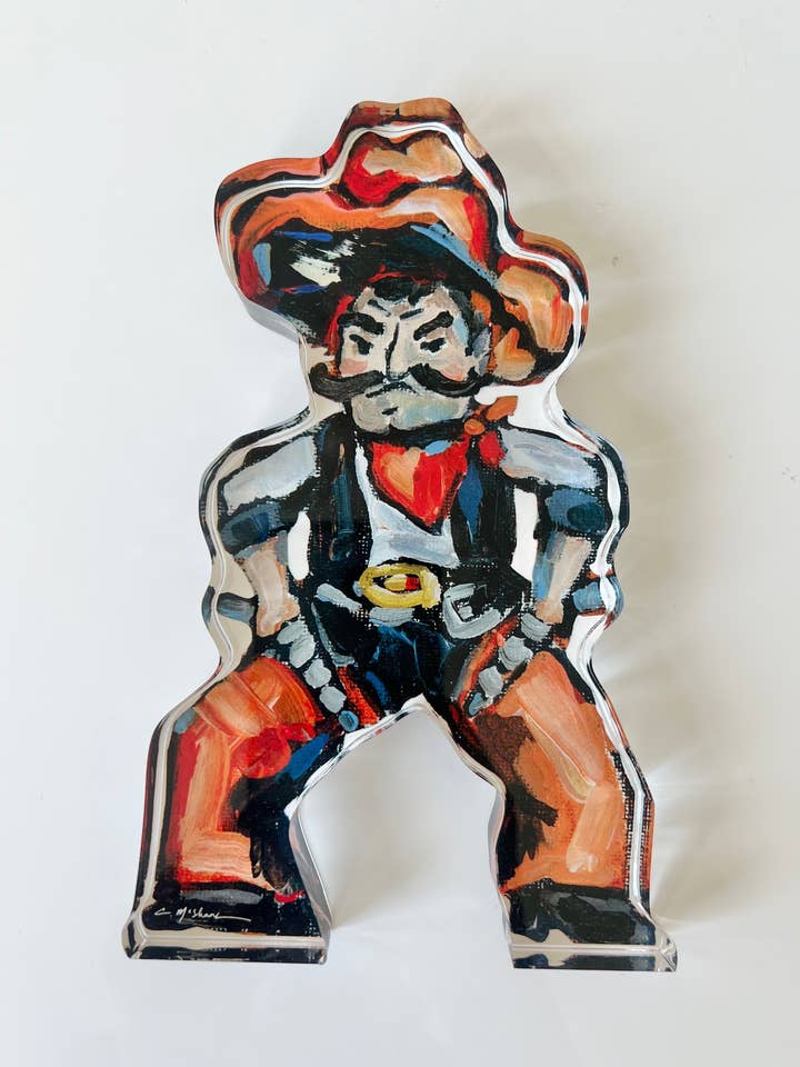 "Cowboy" acrylic shelfie for wholesale by Chelsea McShane Art