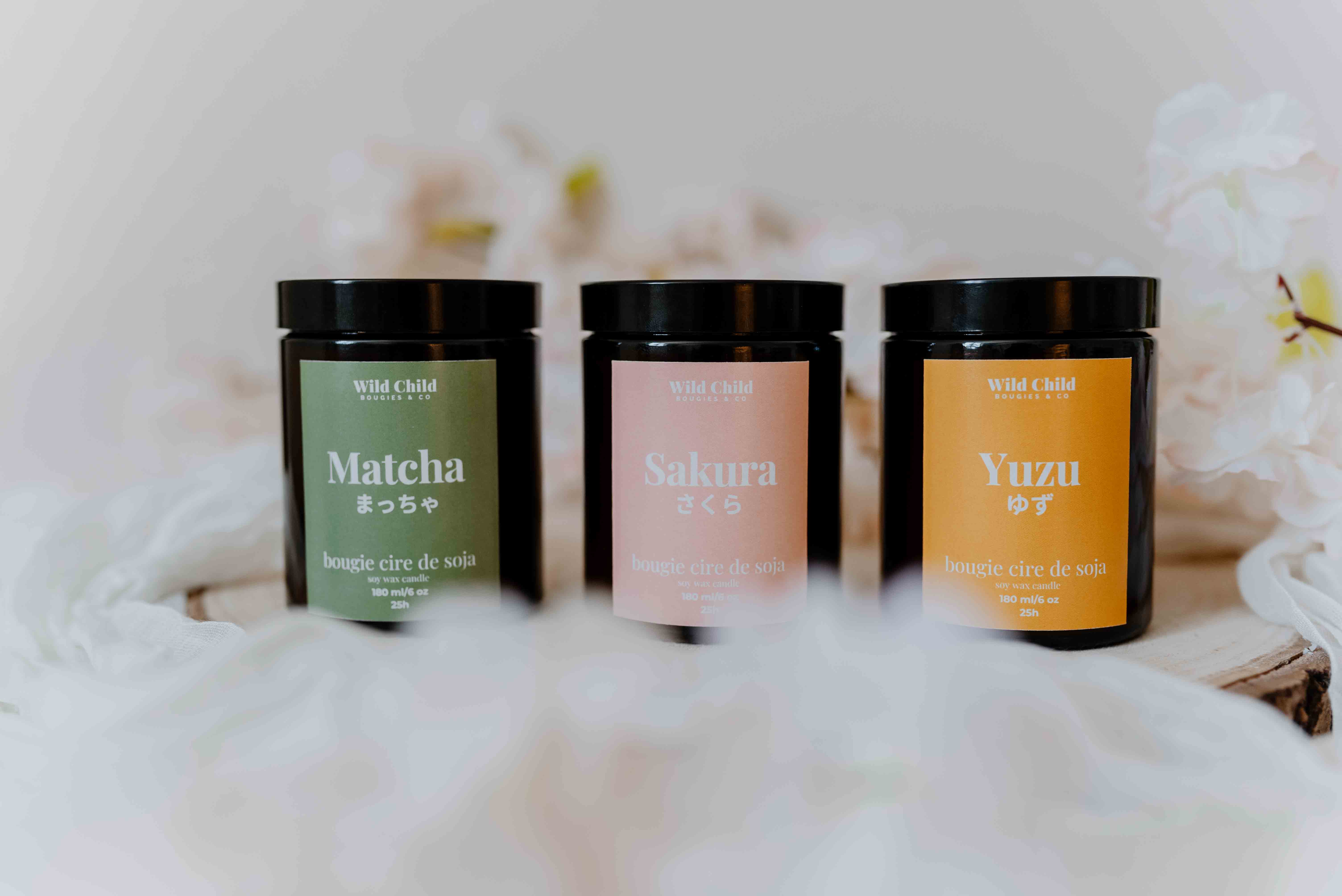 WILD CHILD Bougies & Co - Wholesale Jar/Filled Candle - “Yuzu” - Natural scented candle - 25H6