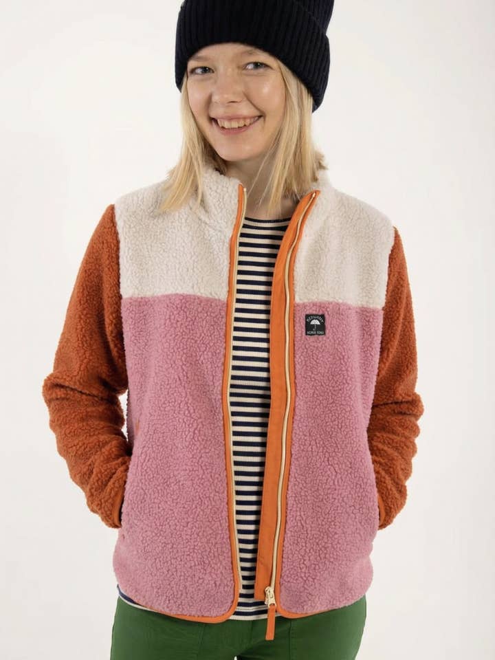 Danebirk Fleece con Cremallera Óxido/Beige Claro/Rosa Viejo para venta al por mayor de Danefae København