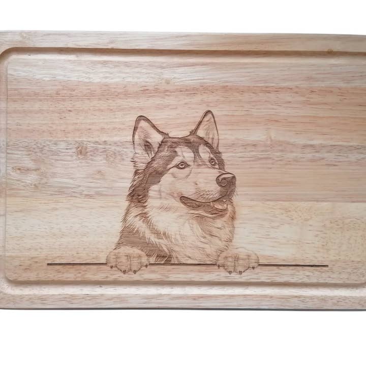 Doughty Designs – wholesale Cutting board – Siberian Husky Dog Design #3 Chopping Board (30x20x1.7cm).