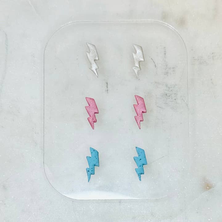 Lighting Bolt Stud Pack - Polymer Clay Earrings for wholesale by Simply C's