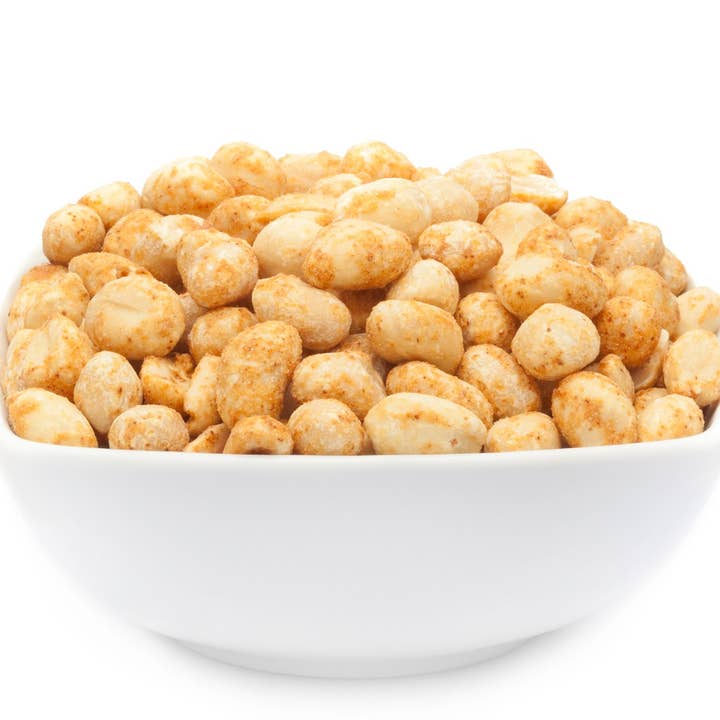 Dry roasted spicy peanuts. PU with 1 pc and 6000g content per for wholesale by CrackersCompany