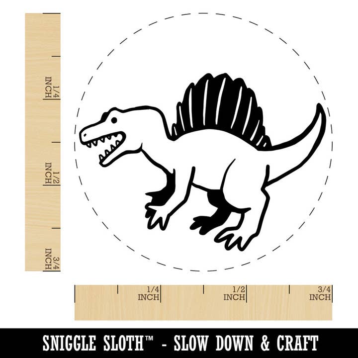 Sniggle Sloth - Wholesale Rubber/Decorative Stamp - Hungry Spinosaurus Dinosaur with Sail Spines Rubber Stamp for Stamping Crafting Planners1
