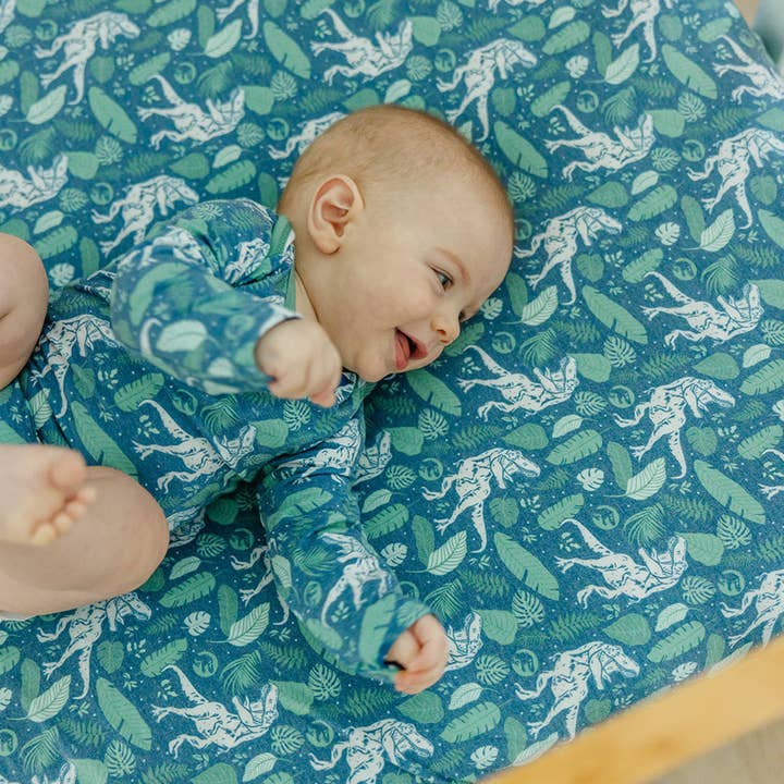 Copper Pearl - Wholesale Cot/Crib Sheets - Premium Knit Fitted Crib Sheet - Jurassic Park3