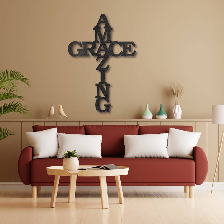 Amazing Grace Cross - Steel Sign for wholesale by MetalDecor4U