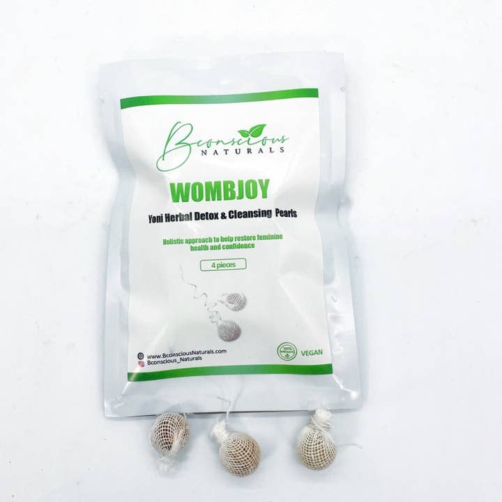 bconsciousnaturals – wholesale Intimrengöring/wipes – Bconscious Naturals™ Womb Joy (4 st) Yoni Cleanse Pearl Naturlig Yoni Detox för kvinnlig hälsa, föryngring och PCOS-stöd