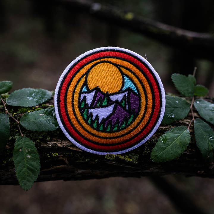 Circle Mountains Embroidered Patch for wholesale by Atomicchild