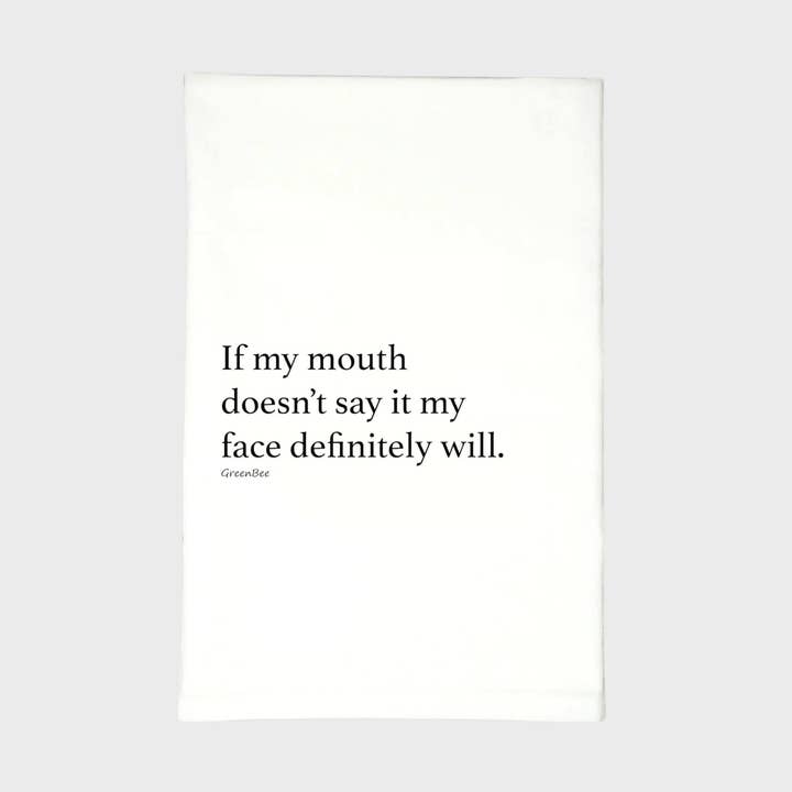 My Face Will Kitchen Towel | Tea Towels | Summer Towels for wholesale by Green Bee Tea Towels