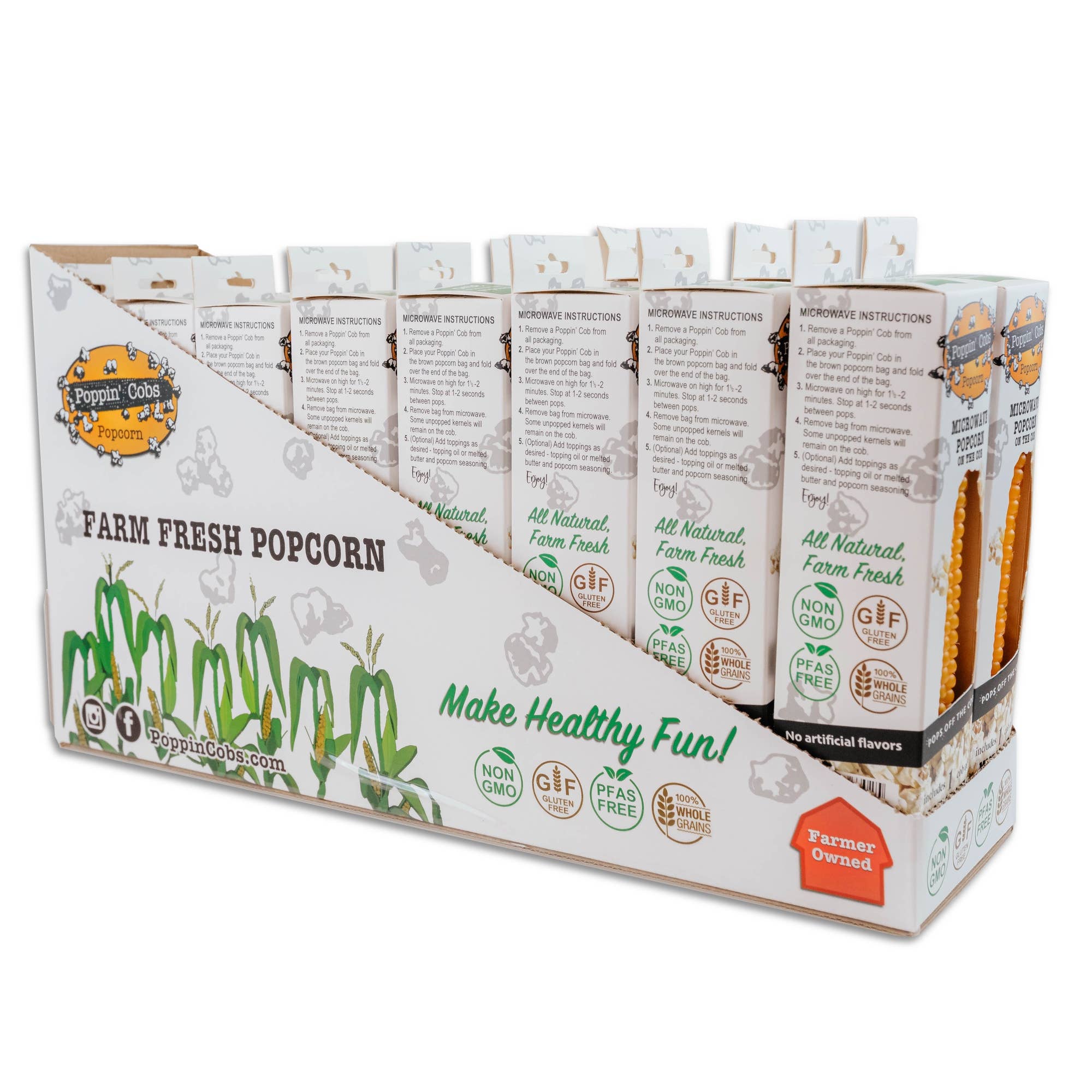 Poppin' Cobs Popcorn - Wholesale Popcorn - Popcorn on the Cob - Single Pack in a 16 pack case2