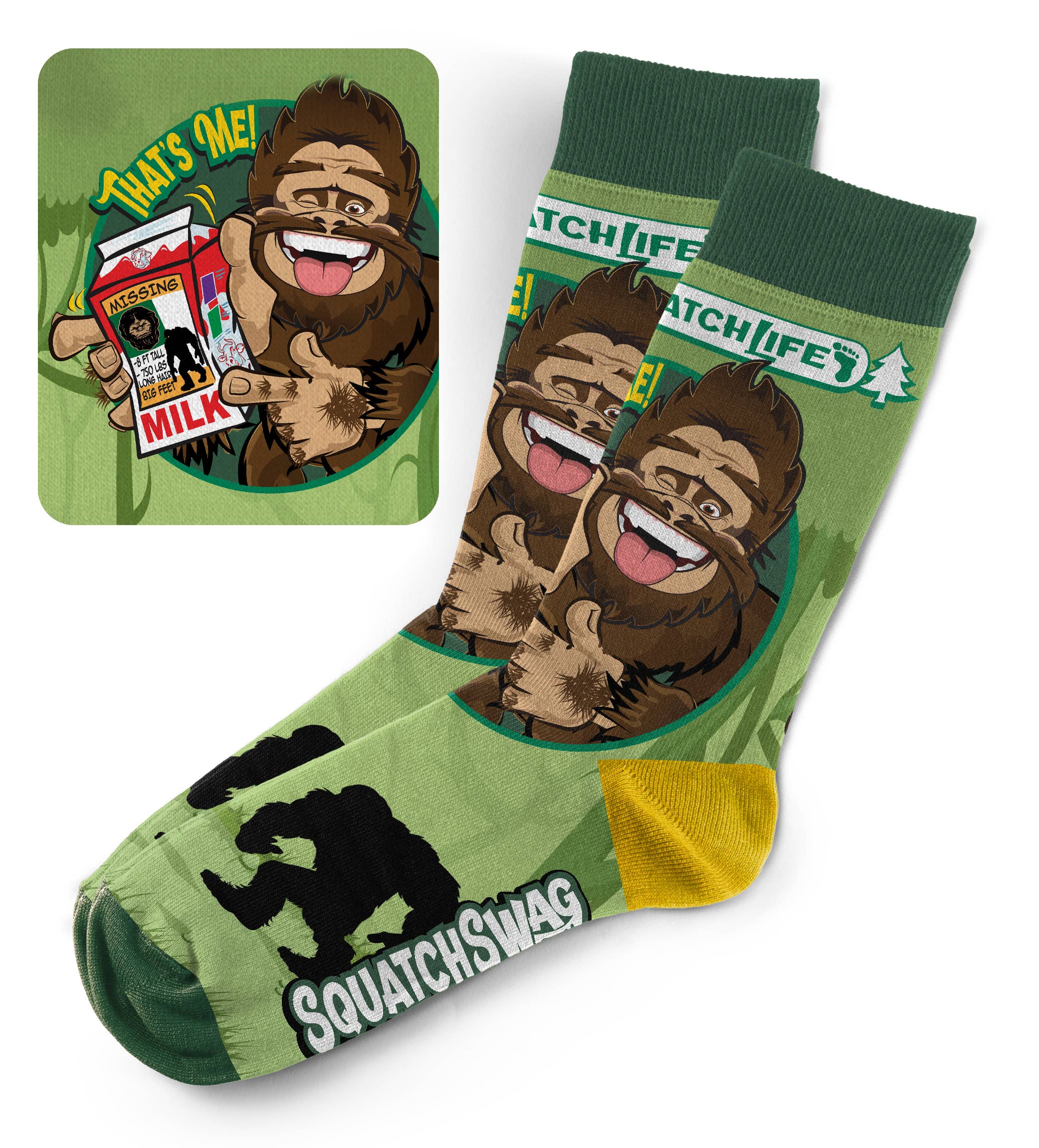 SquatchSwag - Venta al por mayor Calcetines - Unisex - Calcetines Bigfoot - Calcetines BillyBob Bigfoot Fun15