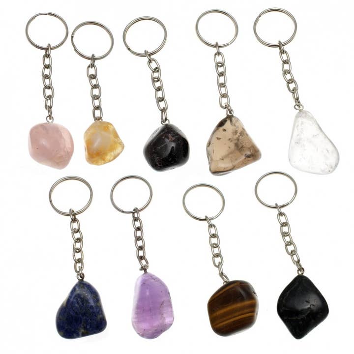 UniArt - Venta al por mayor Llavero - Unisex - 9 Llaveros De Minerales Variados