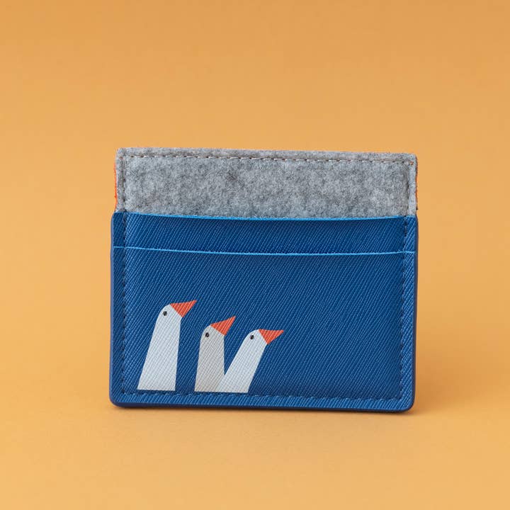 Kayan Pepper Co. - Wholesale Card Holder - Women's - Ornery Goose - Saffiano Leather and Felt Card Holder1