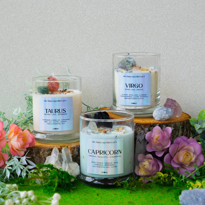 Ojo Luna Apothecary - Wholesale Jar/Filled Candle - Virgo Zodiac Candle3