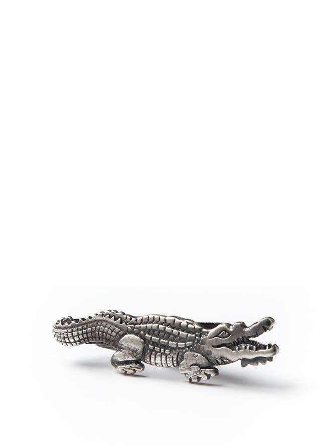 Looking Snappy Alligator Tie Bar - Verouderd zilverkleurig metaal voor wholesale door Alynn