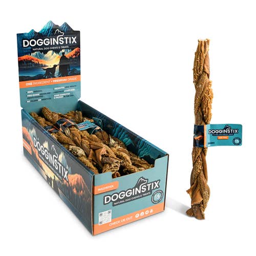 Dogginstix - Wholesale Pet Treats - Dog - 12" Braided Beef Tripe Sticks