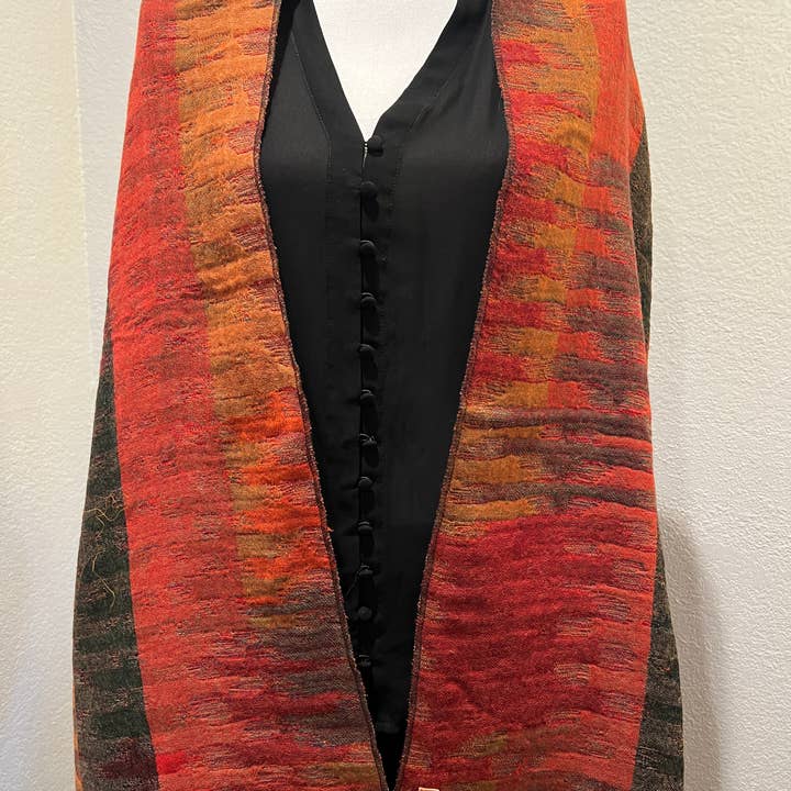 In Style Scarves - Vendita all'ingrosso Stola - Donna - Scialle/involucro reversibile in lana merino cotta in rosso marocchino2