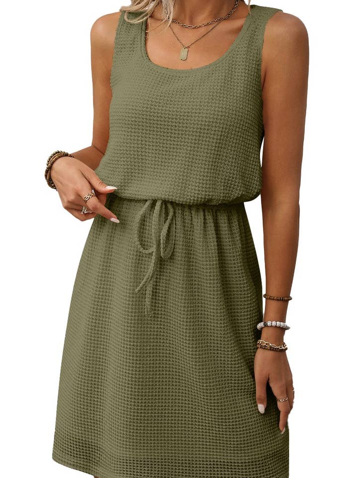 NINEXIS - Wholesale Dress - Women's - CWDSD7454_SUMMER SQUARE NECK SLEEVELESS VEST DRESS