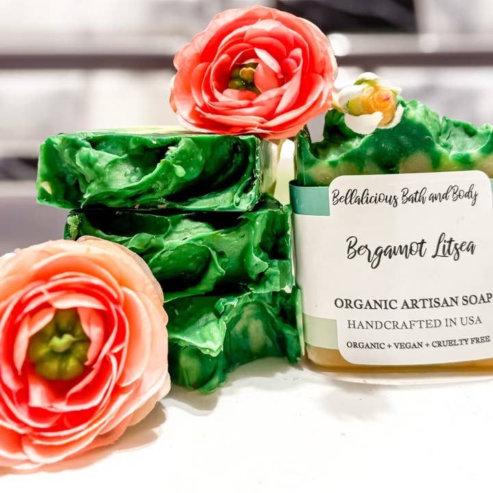 Bergamot and Litsea Artisan soap for wholesale by Bellalicious Bath and Body