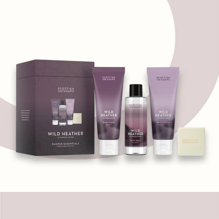 Wild Heather Pamper Essentials for wholesale by Scottish Fine Soaps