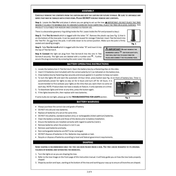 Haute Decor - Wholesale Artificial Christmas Tree - 4 Foot Christmas Pre-lit Asheville Fir Potted Tree9