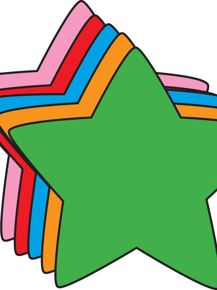 Découpes créatives aux couleurs assorties d'étoiles - 5,5 » pour la vente par Creative Shapes Etc.