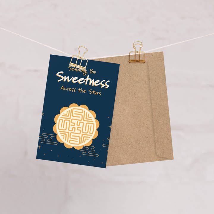 Cute Asian Cards - Wholesale Everyday Greeting Card - Sending You Sweetness Mid-Autumn Festival Cards | Asian Mooncake Greeting1