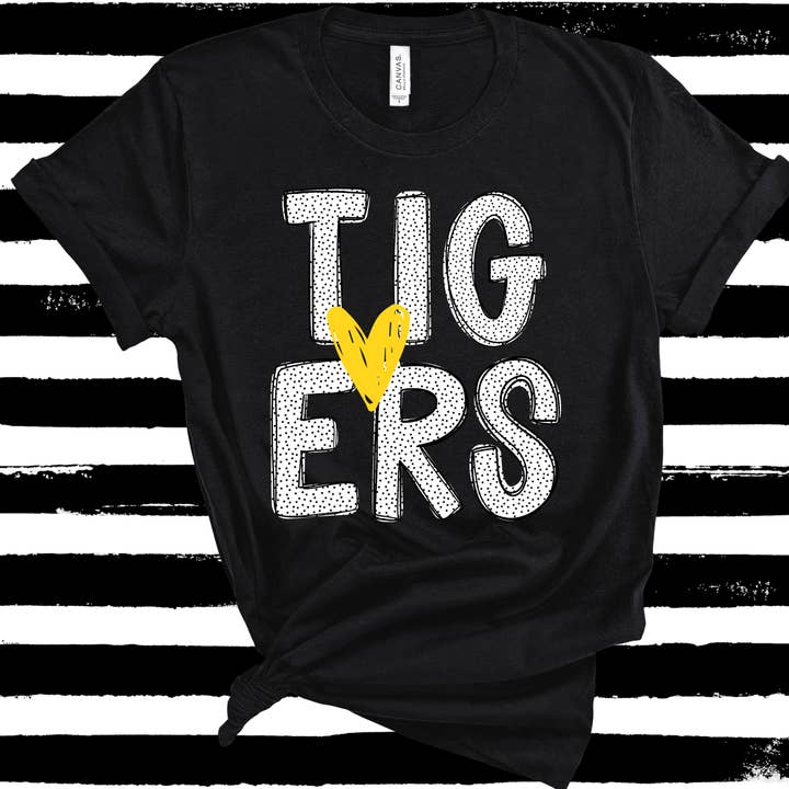 Dotty Tigers Mascot Spirit Tee Shirt T-Shirt for wholesale by Hooray Tees and Accessories
