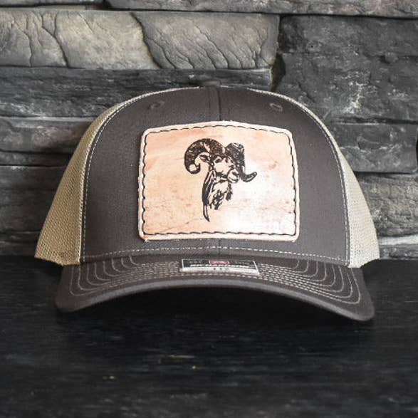 Leather Hat Patches - Bighorn Sheep for wholesale by Prairie Buffalo