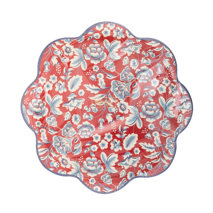 My Mind’s Eye - Wholesale Disposable Plate - HAM1042 - Hamptons Floral Wave Paper Plate