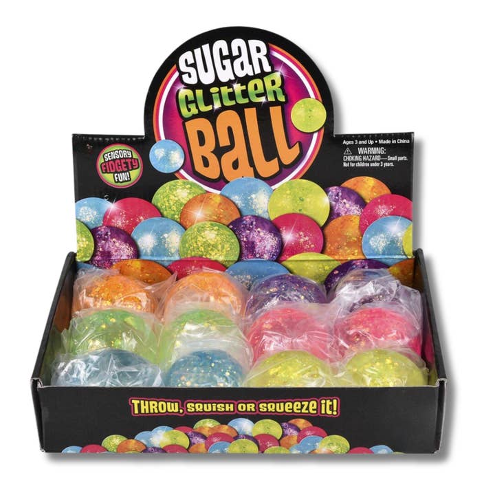 JSBlueRidge Toys - Wholesale Fidget Toy - Kids - Holiday Glitter Squeeze Fidget Sugar Ball Kids Toy- Assorted5