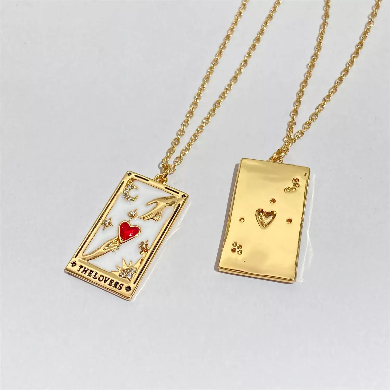 HoopLa - Wholesale Pendant/Charm Necklace - Tarot Card Necklace- Magician- 14K Gold stainless steel3