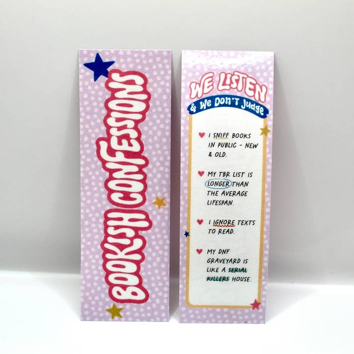 Boekige Bekentenissen Boekenlegger, Dubbelzijdig voor wholesale door Crowded Cat Studio