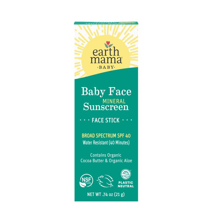 Baby Face Mineral Sunscreen Face Stick - SPF 40 for wholesale by Earth Mama Organics
