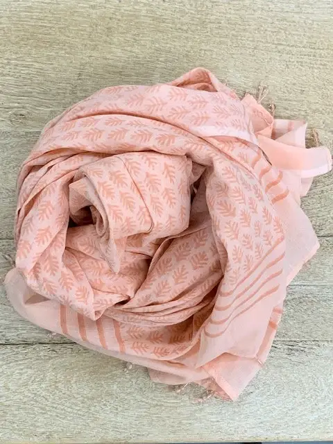 Asia West - Wholesale Scarf - Women's - Peach Cotton Voile Scarf / Shawl or Sarong 1