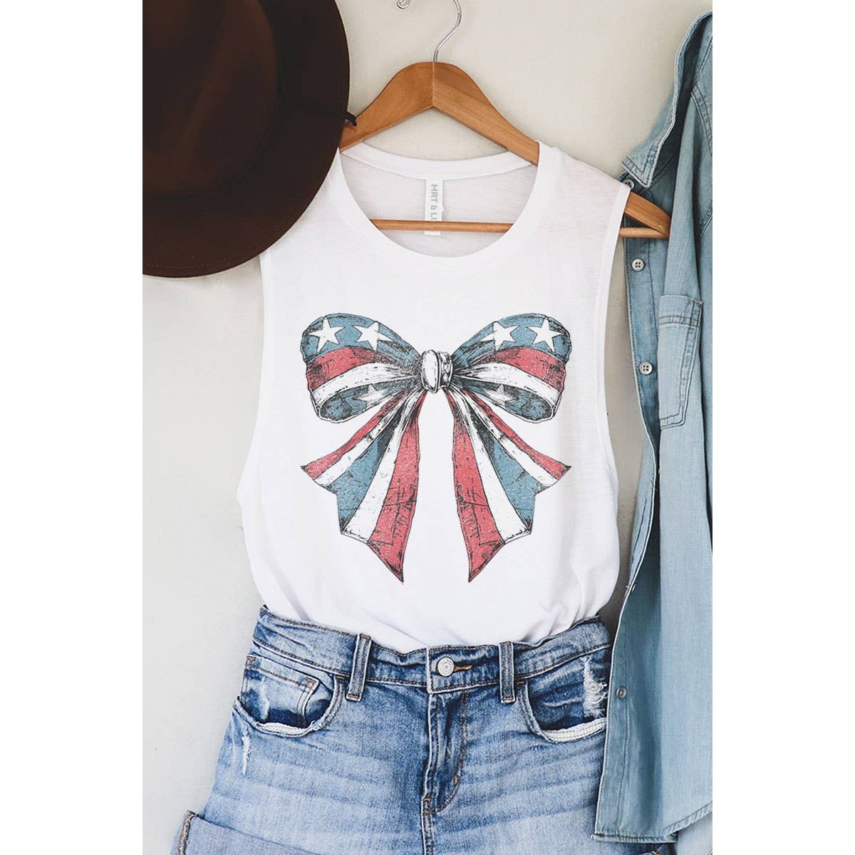 HRTandLUV - Wholesale Tank Top - Women's - AMERICAN FLAG RIBBON MINERAL GRAPHIC TANK TOP3