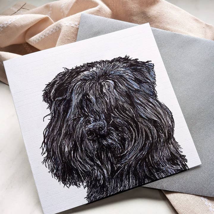 Bouvier Des Flandres Most Pupular Greetings Card for wholesale by Amber Marie Studio