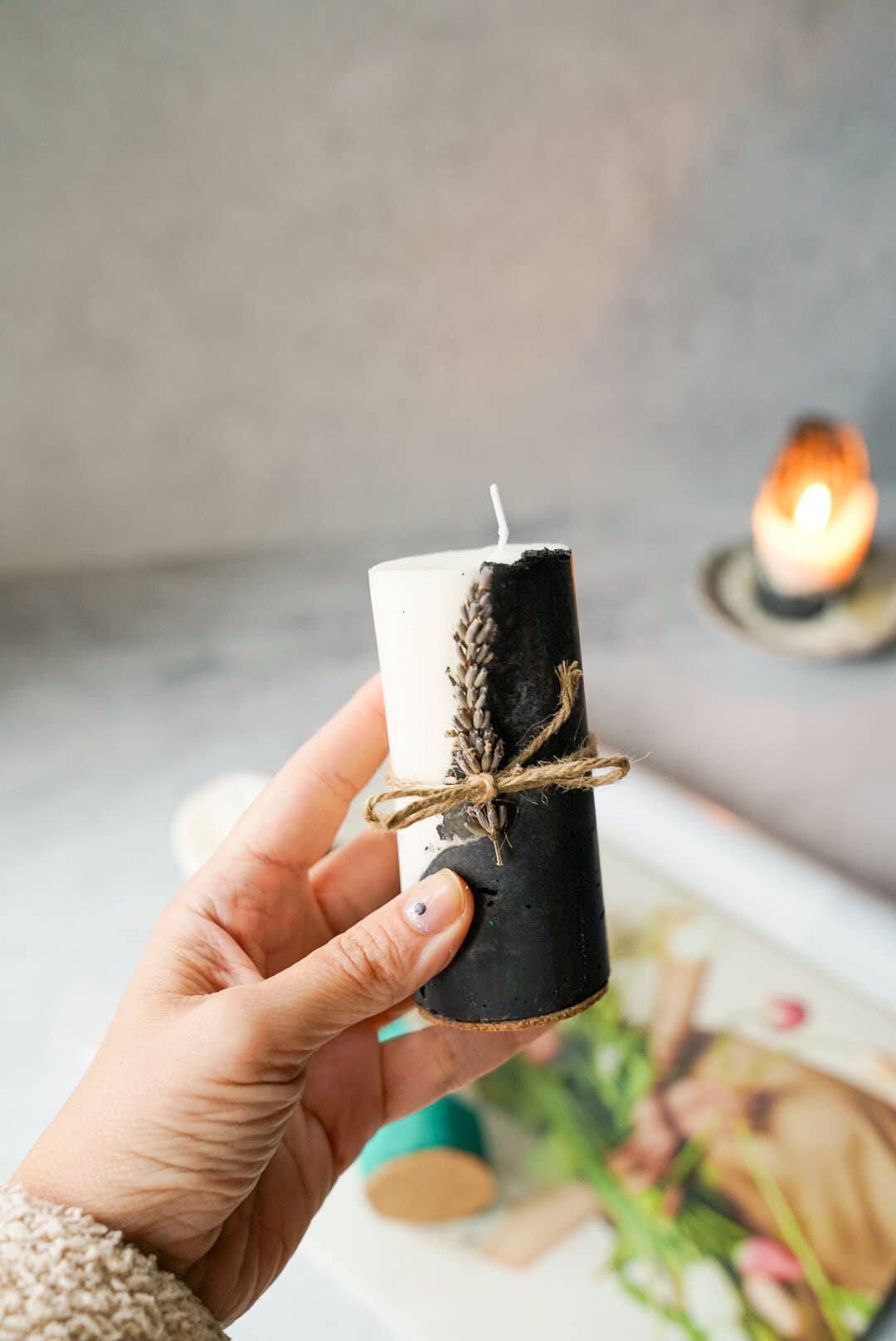 Gokican – wholesale Pillar candle – Concrete Soy Wax Candle | Natural Home Decor | Handmade Cand4