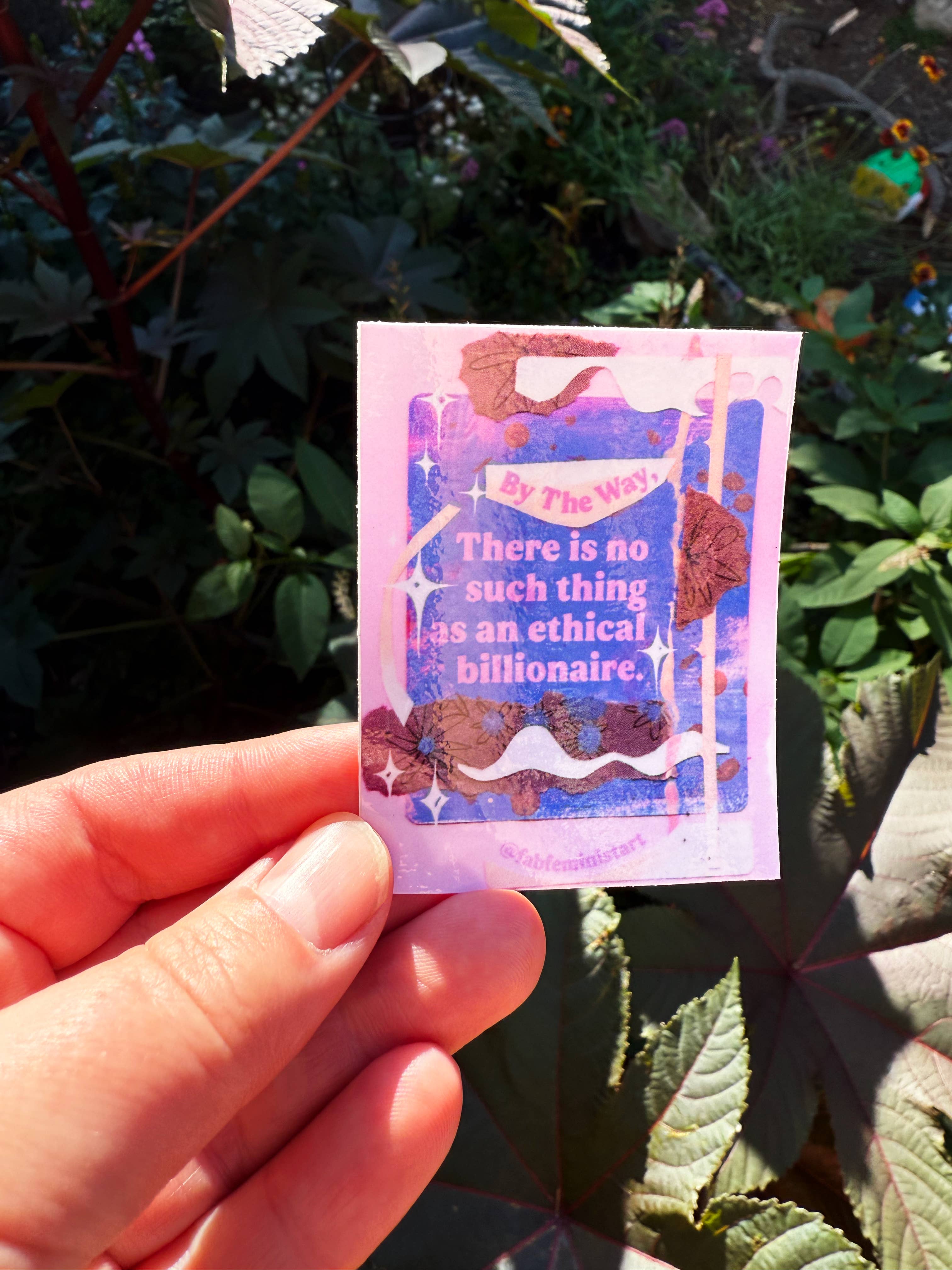 Fabulously Feminist - Vente Autocollant - Pas de milliardaire éthique : Autocollant féministe8